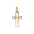 Croix Or blanc aspect diamanté avec pendant croix en Or jaune 750/1000 (305061)