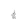 Pendentif en argent 925/1000e chat yeux noirs oxyde zirconium