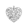 Pendentif coeur dentelle en argent 925/1000 rhodié