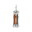 Pendentif acier et cordon cuir - Orange - Homme