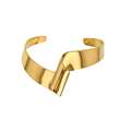 Bracelet rigide forme courbe en acier doré (318089)