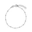 Bracelet argent 925/1000 rhodié et boules recouvertes d'émail rose (31812833ROS)