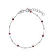 Bracelet argent 925/1000 rhodié et boules recouvertes d'émail rouge (31812833ROU)