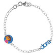 Bracelet souple 'Dora Artiste' en argent 925/1000e - Bleu - Enfant