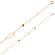 Bracelet Corse Or 375/1000 avec perles synthétiques de couleur corail (398062)