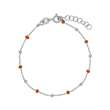 Bracelet argent 925/1000 rhodié et boules recouvertes d'émail orange (31812833O)