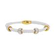 Bracelet en cordon synthétique blanc et perles acier doré ornées de pierres synthétiques (318029)