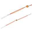 Bracelet cordon orange avec fraise laquée, fermoir argent rhodié (31810103)