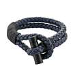 Bracelet avec double tresse en cuir de bovin bleu (318376)