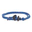 Bracelet marin nylon bleu avec quelques touches d'orange, ancre carbone (318215)