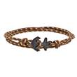 Bracelet marin nylon marron avec touche de beige, ancre carbone (318216)