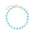 Bracelet PERLAS LATINAS perles de verre bleu turquoise, argent 925/1000 doré (31812826DT)