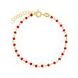 Bracelet PERLAS LATINAS perles de verre rouge, argent 925/1000 doré (31812826DRF)