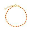 Bracelet PERLAS LATINAS perles de verre orange, argent 925/1000 doré (31812826DO)