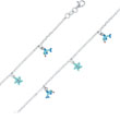 Bracelet  émail argent 925/1000 rhodié - Bleu - Enfant
