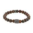 Bracelet boules en Bronzite et Acier design reptile (3180178)