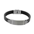 Bracelet Acier doré et cuir de bovin noir (318458N) - Homme