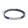 Bracelet double tour Acier cuir de bovin bleu (318453) - Homme