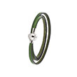 Bracelet cordon cuir, acier - Vert