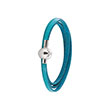 Bracelet cordon cuir, acier - Turquoise