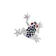 Broche grenouille argent 925/1000, Ambre et émail (312023)