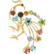 Broche paon II multicolore