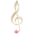 Broche clef de Sol rose