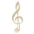 Broche clef de Sol blanche et argentée