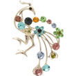 Broche paon multicolore