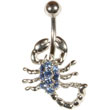 Piercing nombril scorpion II bleu