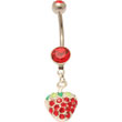 Piercing nombril fraise rouge