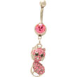 Piercing nombril chaton rose