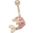 Piercing nombril Flipper rose