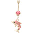 Piercing nombril dauphin II rose