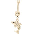 Piercing nombril dauphin II blancs