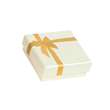 Ecrin vide-poche carton ivoire irisé noeud doré (5,3 x 5,3 x 2,3 cm)