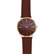 Montre homme boîtier métal, bracelet cuir de bovin, mouvement Miyota 2035, marron