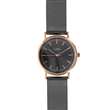 Montre Lutetia boîtier métal doré ø 35mm et bracelet milanais acier gris anthracite (750131NDR)