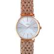 Montre homme Lutetia boîtier et bracelet métal doré rose, cadran argenté (750125DR)