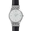 Montre Lutetia boîtier métal, cadran index et chiffres romains et bracelet cuir de veau noir (750123N)