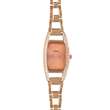 Montre dame Lutetia boîtier ovale serti de pierres synthétique et bracelet en métal doré rose (750129DR)