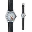 Montre motif chasse cerf avec boîtier métal et bracelet synthétique noir (755128C)