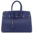 TL Bag - Sac à main pour femme avec finitions couleur or - Bleu foncé (TL141529)