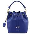 Vittoria - Sac secchiello pour femme en cuir - Bleu (TL141531)