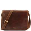 Messenger double - Besace en cuir - Marron (TL90475)