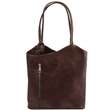 Patty - Sac en cuir convertible en sac à dos - Marron foncé (TL141497)
