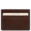 Elégant porte cartes de credit en cuir - Marron foncé (TL141011)