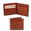 Elégant portefeuille en cuir pour homme avec 3 volets et porte monnaie - Marron (TL141377)
