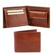 Elégant portefeuille en cuir pour homme avec 3 volets et porte monnaie - Marron (TL140763)