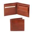 Elégant portefeuille en cuir pour homme avec 2 volets et porte monnaie - Marron (TL140761)